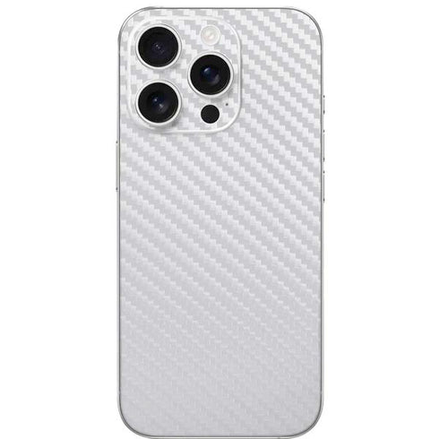 White Carbon Fiber Specialty Texture Material iPhone 16 Pro Skin