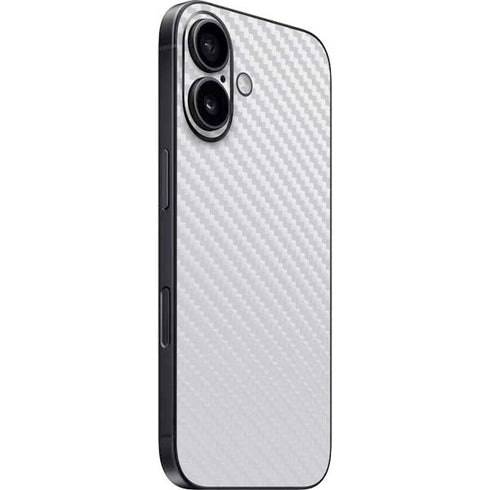 White Carbon Fiber Specialty Texture Material iPhone 16 Skin