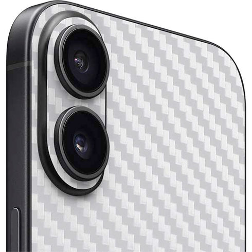 White Carbon Fiber Specialty Texture Material iPhone 16 Skin