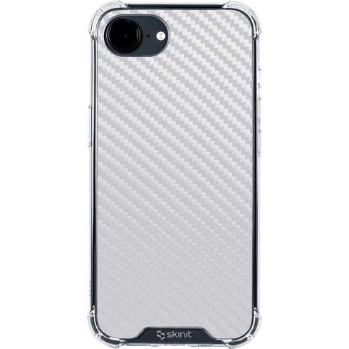 White Carbon Fiber Specialty Texture Material iPhone 16e Clear Case
