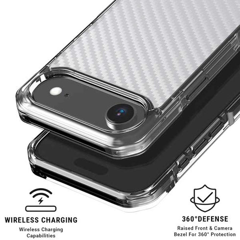White Carbon Fiber Specialty Texture Material iPhone 17 Air Clear Case
