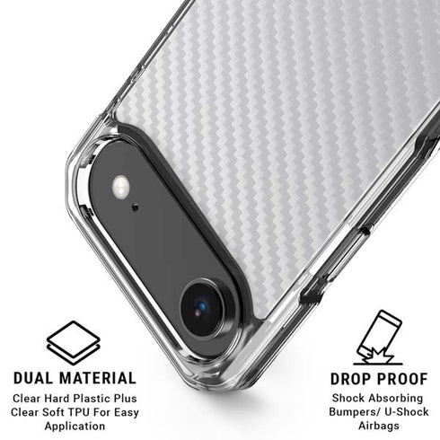White Carbon Fiber Specialty Texture Material iPhone 17 Air Clear Case