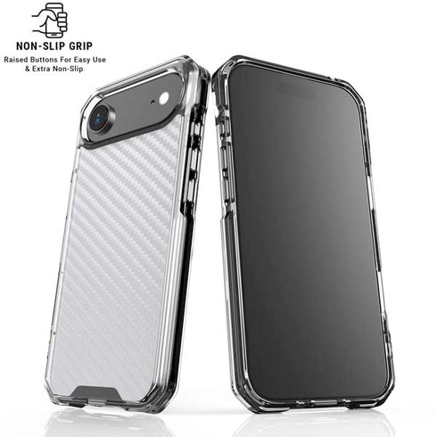 White Carbon Fiber Specialty Texture Material iPhone 17 Air Clear Case