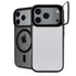 White Carbon Fiber Specialty Texture Material iPhone 17 Pro Max Kickstand Case