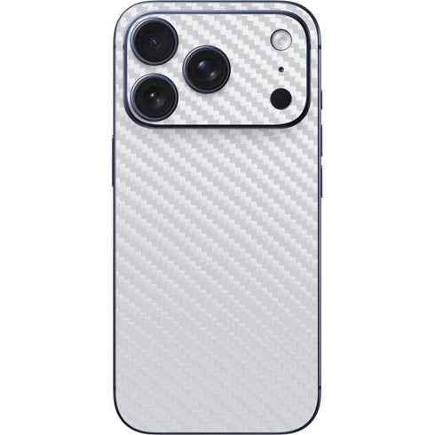 White Carbon Fiber Specialty Texture Material iPhone 17 Pro Max Skin