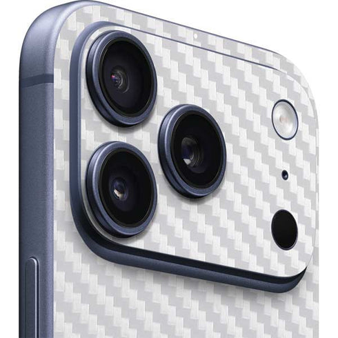 White Carbon Fiber Specialty Texture Material iPhone 17 Pro Skin