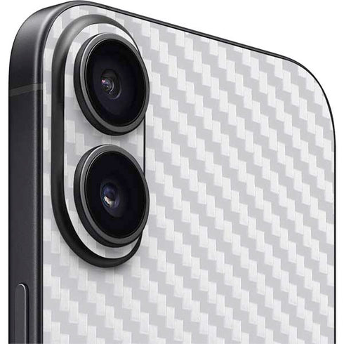 White Carbon Fiber Specialty Texture Material iPhone 17 Skin