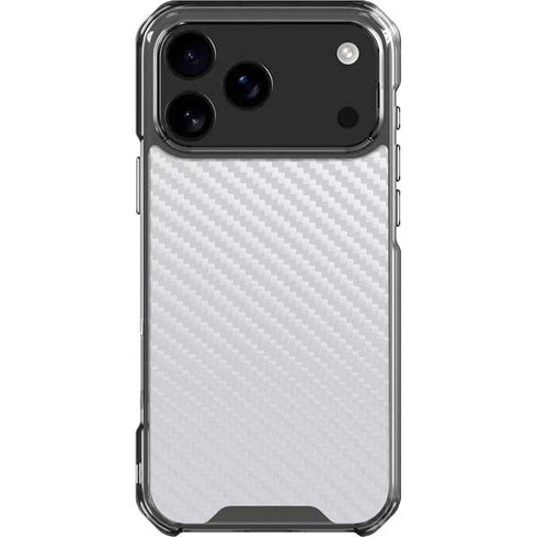White Carbon Fiber Specialty Texture Material iPhone 18 Pro Max Clear Case