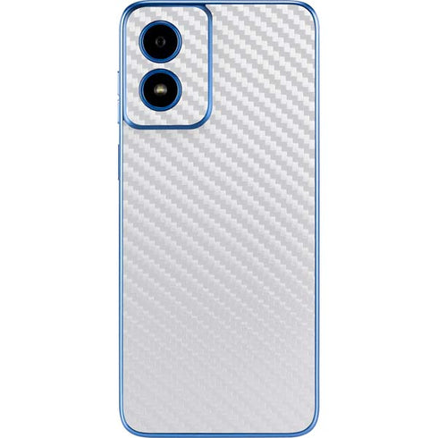 White Carbon Fiber Specialty Texture Material Moto G Play 4G (2024) Skin