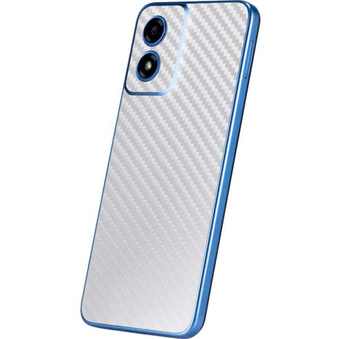 White Carbon Fiber Specialty Texture Material Moto G Play 4G (2024) Skin
