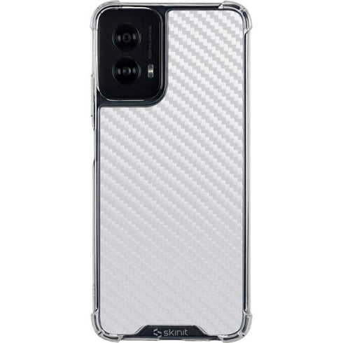 White Carbon Fiber Specialty Texture Material Moto G Power 5G (2024) Clear Case