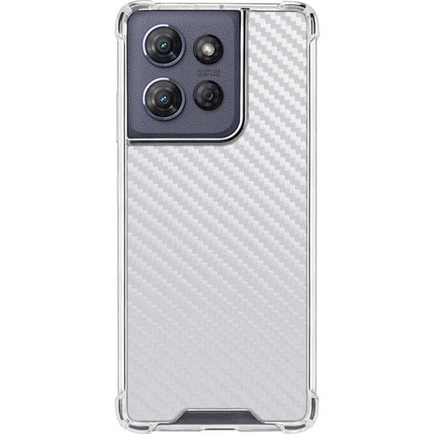 White Carbon Fiber Specialty Texture Material Moto G Power 5G (2025) Clear Case