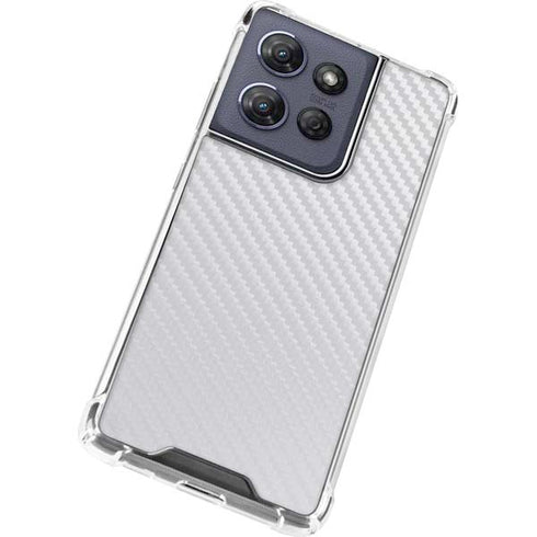 White Carbon Fiber Specialty Texture Material Moto G Power 5G (2025) Clear Case