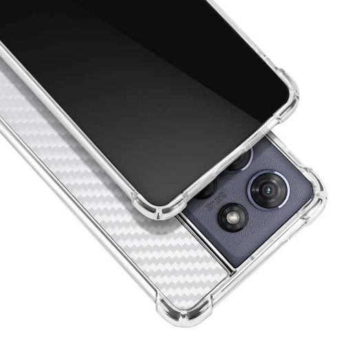 White Carbon Fiber Specialty Texture Material Moto G Stylus 5G (2025) Clear Case
