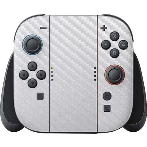 White Carbon Fiber Specialty Texture Material Nintendo Switch 2 (2025) Joy-Con Controller Skin