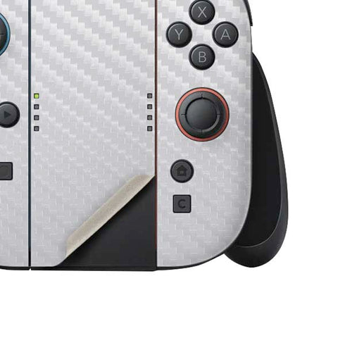 White Carbon Fiber Specialty Texture Material Nintendo Switch 2 (2025) Joy-Con Controller Skin