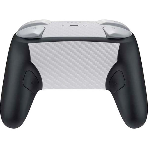 White Carbon Fiber Specialty Texture Material Nintendo Switch 2 (2025) Pro Controller Skin