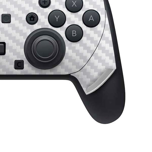 White Carbon Fiber Specialty Texture Material Nintendo Switch 2 (2025) Pro Controller Skin