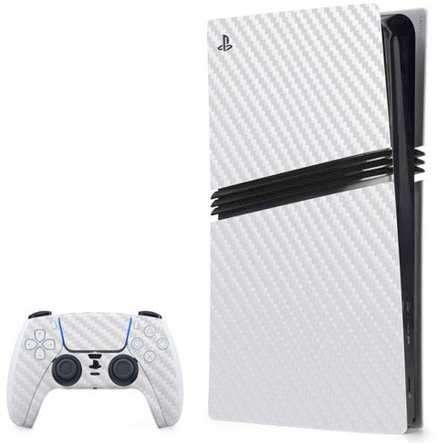 White Carbon Fiber Specialty Texture Material PlayStation PS5 Skins