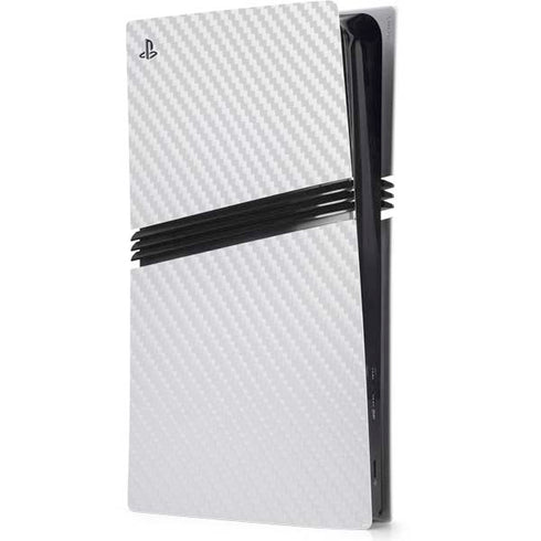 White Carbon Fiber Specialty Texture Material PS5 Pro Console Skin