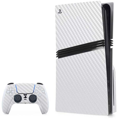 White Carbon Fiber Specialty Texture Material PlayStation PS5 Skins