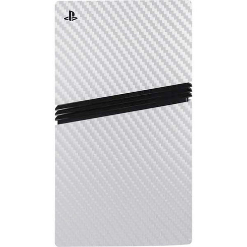 White Carbon Fiber Specialty Texture Material PS5 Pro Disk Bundle Skin
