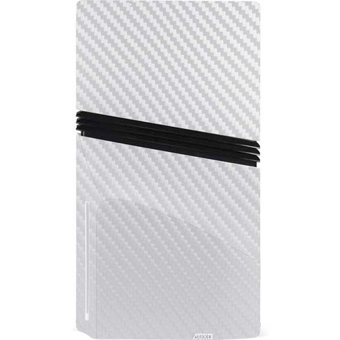 White Carbon Fiber Specialty Texture Material PS5 Pro Disk Console Skin