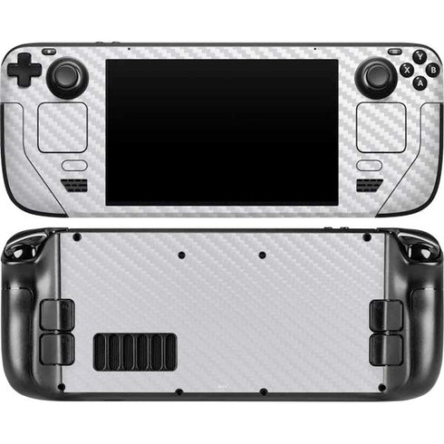 White Carbon Fiber Specialty Texture Material Steam Deck Handheld Gaming Computer OLED Skin