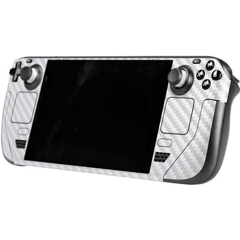 White Carbon Fiber Specialty Texture Material Steam Deck Handheld Gaming Computer OLED Skin