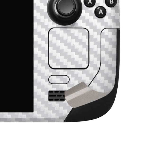 White Carbon Fiber Specialty Texture Material Steam Deck Handheld Gaming Computer OLED Skin