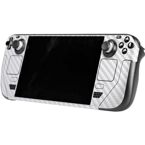 White Carbon Fiber Specialty Texture Material Steam Deck Handheld Gaming Computer Skin