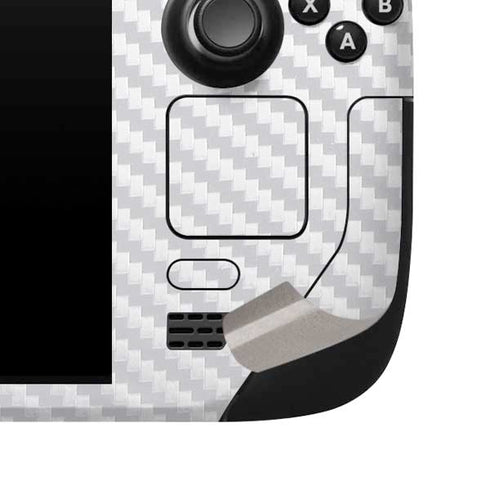White Carbon Fiber Specialty Texture Material Steam Deck Handheld Gaming Computer Skin