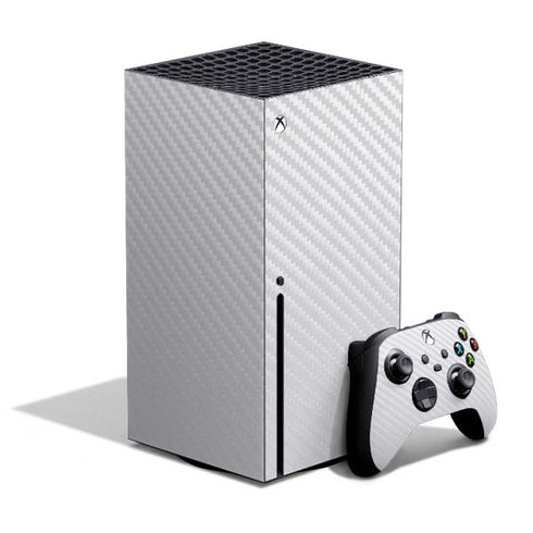 White Carbon Fiber Specialty Texture Material Xbox Series X Skins