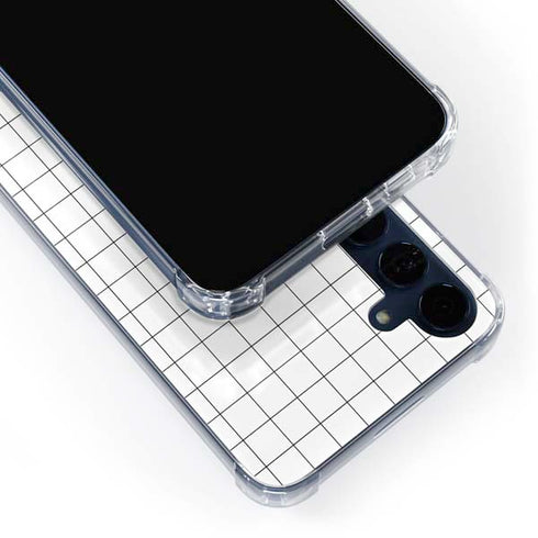 White Grid Galaxy A35 5G Clear Case
