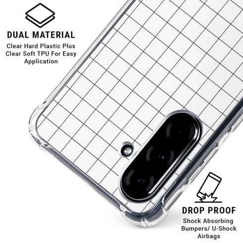 White Grid Galaxy A36 5G Clear Case