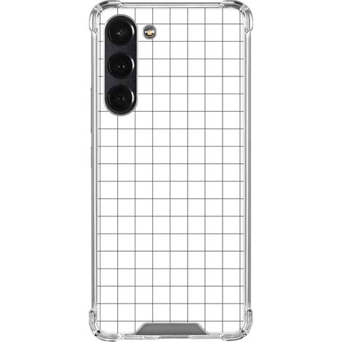 White Grid Galaxy S24 FE Clear Case