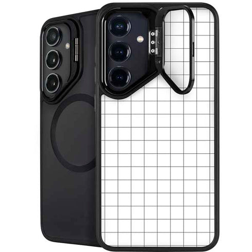 White Grid Galaxy S25 Kickstand Case