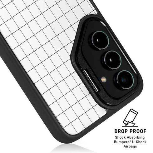 White Grid Galaxy S25 Kickstand Case