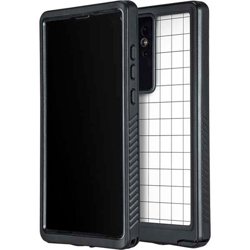 White Grid Galaxy S24 Ultra Waterproof Case