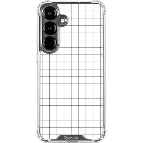 White Grid Galaxy S26 Clear Case