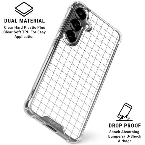 White Grid Galaxy S26 Clear Case