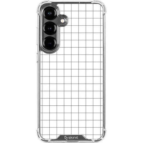 White Grid Galaxy S26 Plus Clear Case