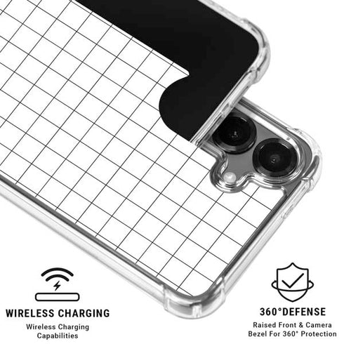 White Grid Galaxy S26 Plus Clear Case
