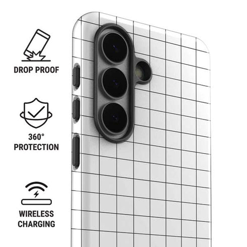 White Grid Galaxy S26 Plus Impact Case