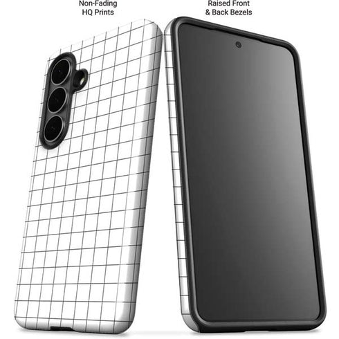White Grid Galaxy S26 Plus Impact Case