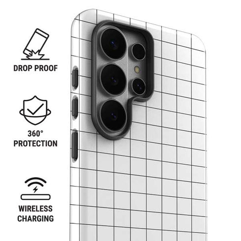White Grid Galaxy S26 Ultra Impact Case