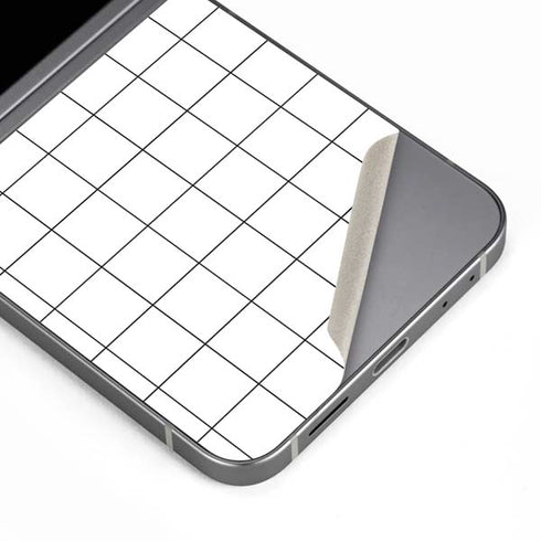 White Grid Galaxy Z Flip6 Skin