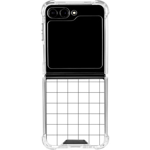 White Grid Galaxy Z Flip6 Clear Case