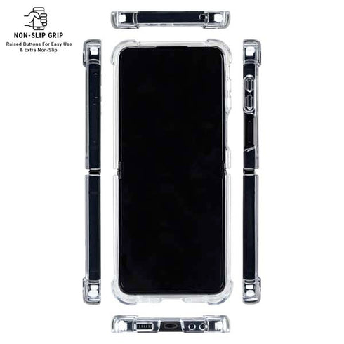 White Grid Galaxy Z Flip6 Clear Case
