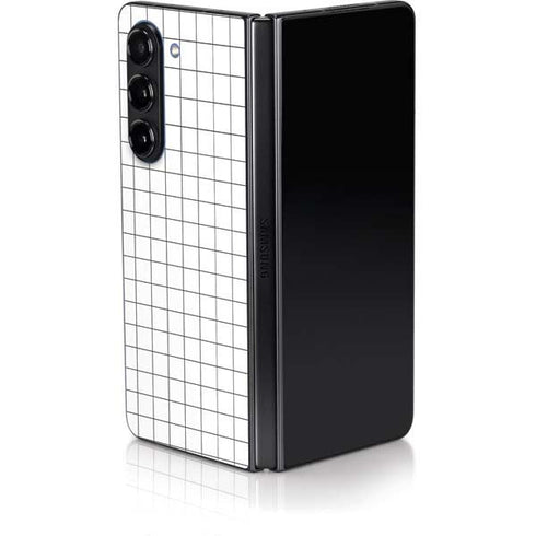 White Grid Galaxy Z Fold5 5G Skin